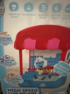 Kids High Speed Claw Machine Toy - Red and Blue
